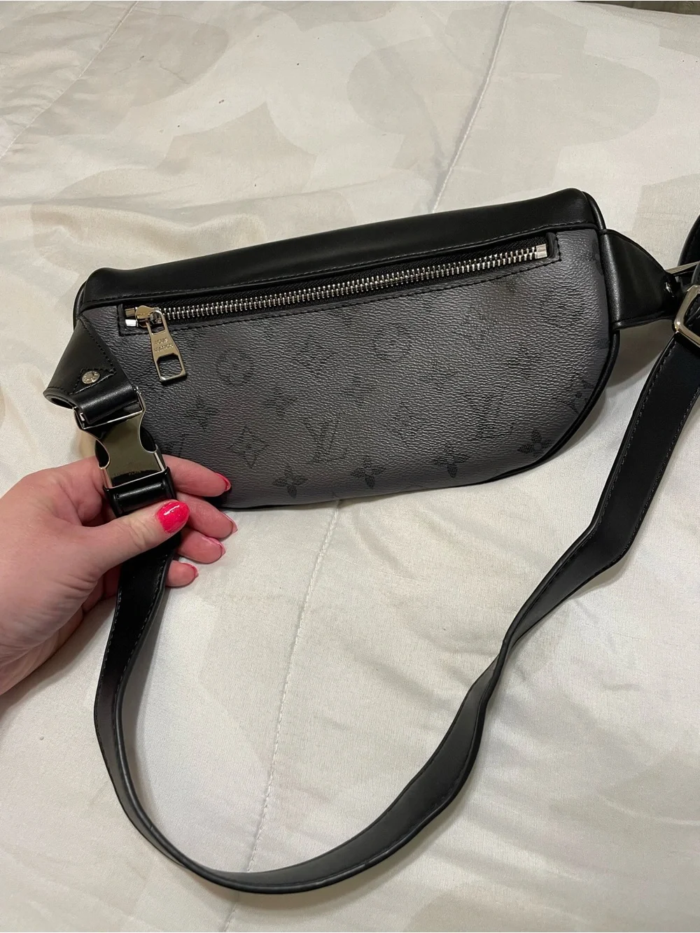 Louis Vuitton Monogram Eclipse Belt Bag in Dark Gray and Black